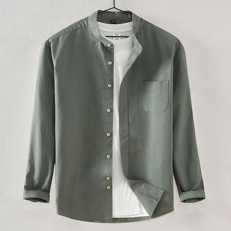 Chemises à manches longues pour hommes, style chinois, 100% coton, streetwear décontracté, médicaments, vêtements à la mode