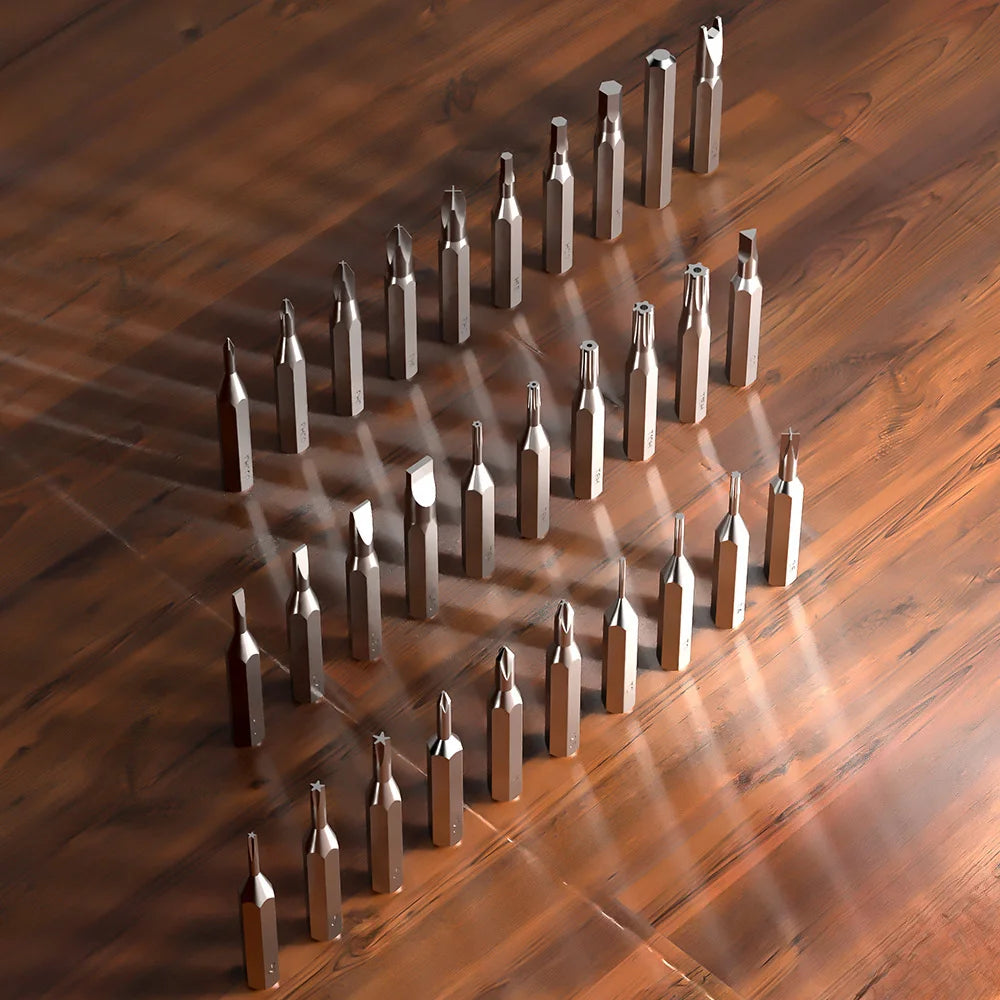 1 jeu de tournevis magnétiques 32 en 1 avec étui, comprend un Kit d'outils de réparation de précision à 30 embouts, un outil de tournevis Torx