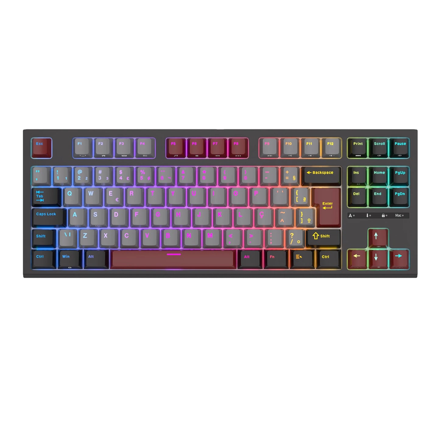 RK ROYAL KLUDGE R87 -Clavier mécanique français 87 touches rétroéclairé RVB, clavier de jeu filaire échangeable à chaud, touches personnalisées