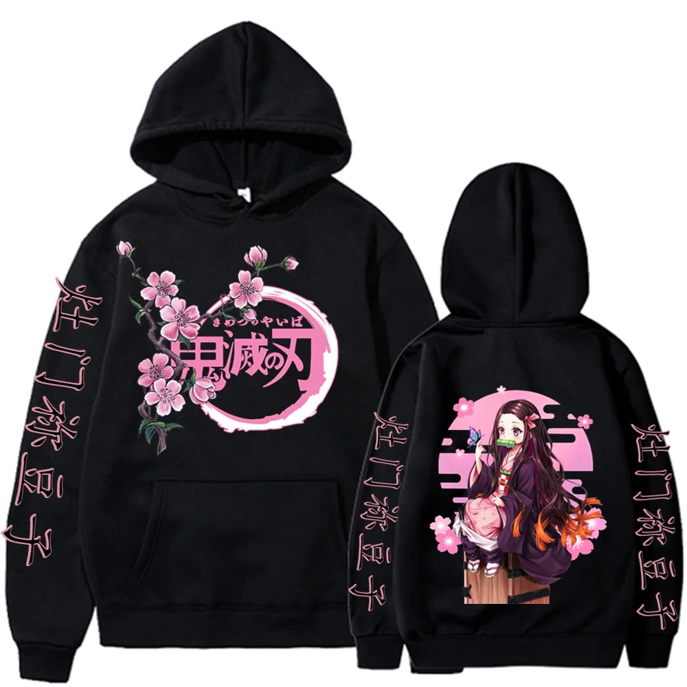 Kamado Nezuko imprimé graphique à capuche Anime Demon Slayer Streetwear hommes sweat à capuche pour femme sweat-shirt surdimensionné Harajuku unisexe pull