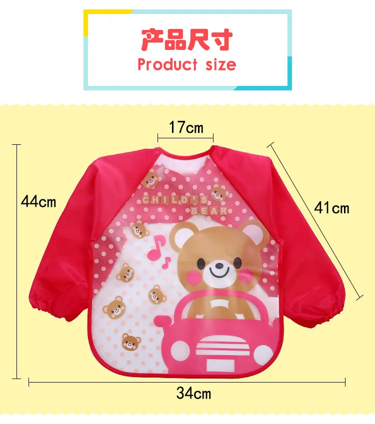 Bavoirs imperméables à manches longues pour bébé, mignon, tablier d'alimentation pour enfants, bavoir, peinture de rots, dessin, vêtements doux pour tout-petits, Bandana