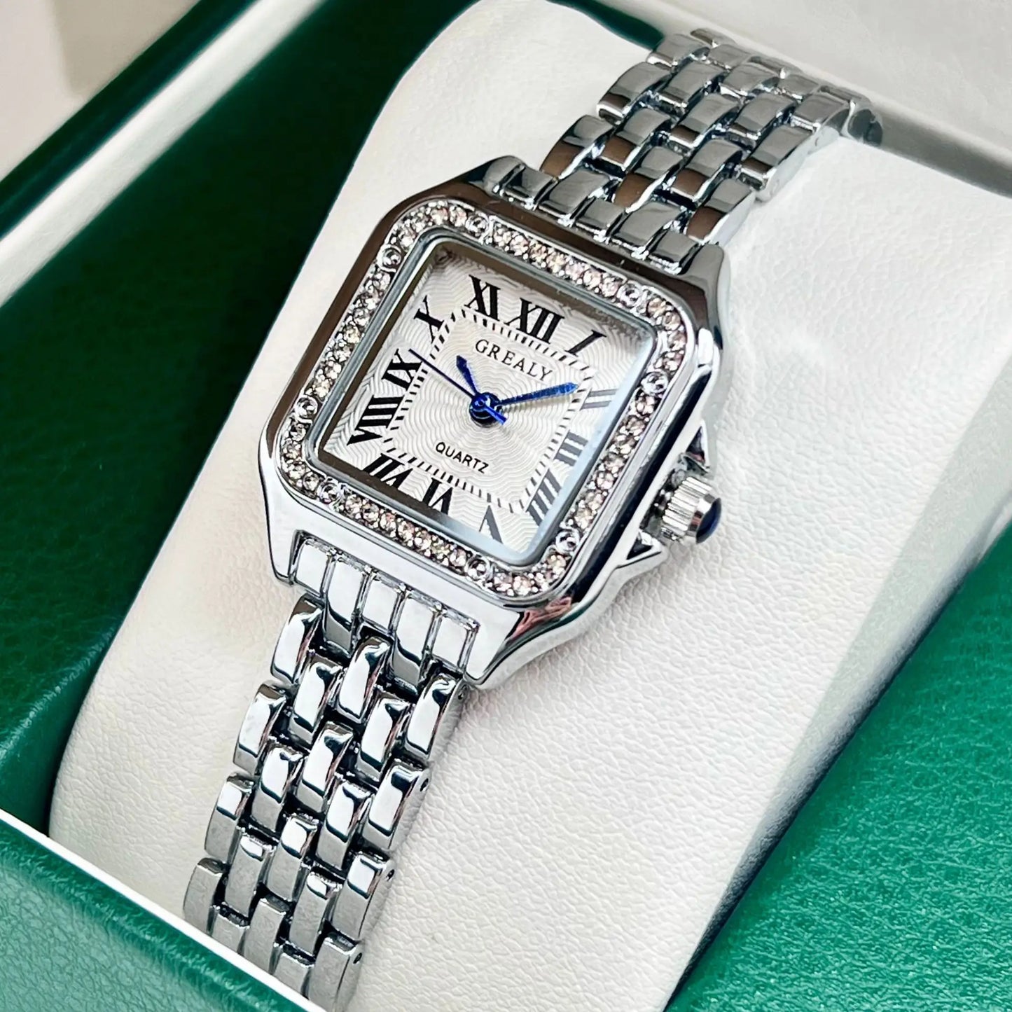 montre lumière or acier inoxydable montres à Quartz