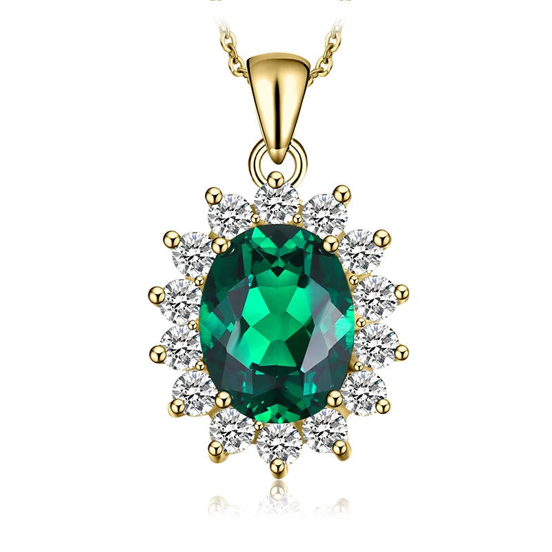 JewelryPalace – collier avec pendentif , en argent Sterling 925, création d'un saphir bleu, rubis, imitation émeraude, sans chaîne