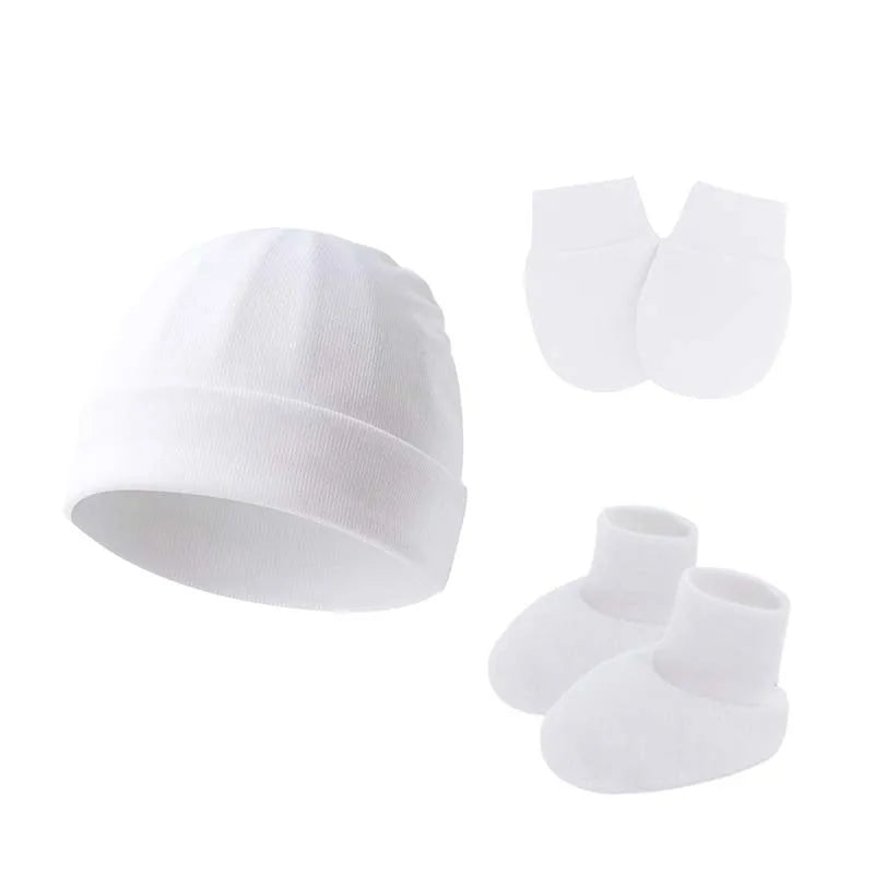 Ensemble bonnets et chaussettes en coton pour nouveau-né, bonnet coupe-vent, bonnet chaud, bonnet turban solide, bonnets désossés pour bébé, 0-6M, printemps et automne
