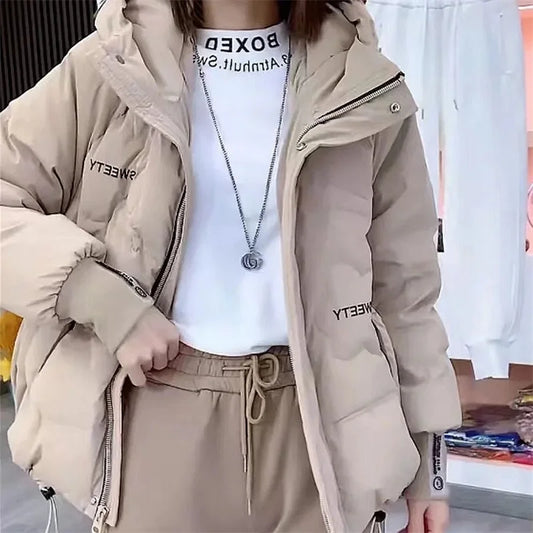 IOQRCJV Parka chaude bouffante à manches longues pour femme,