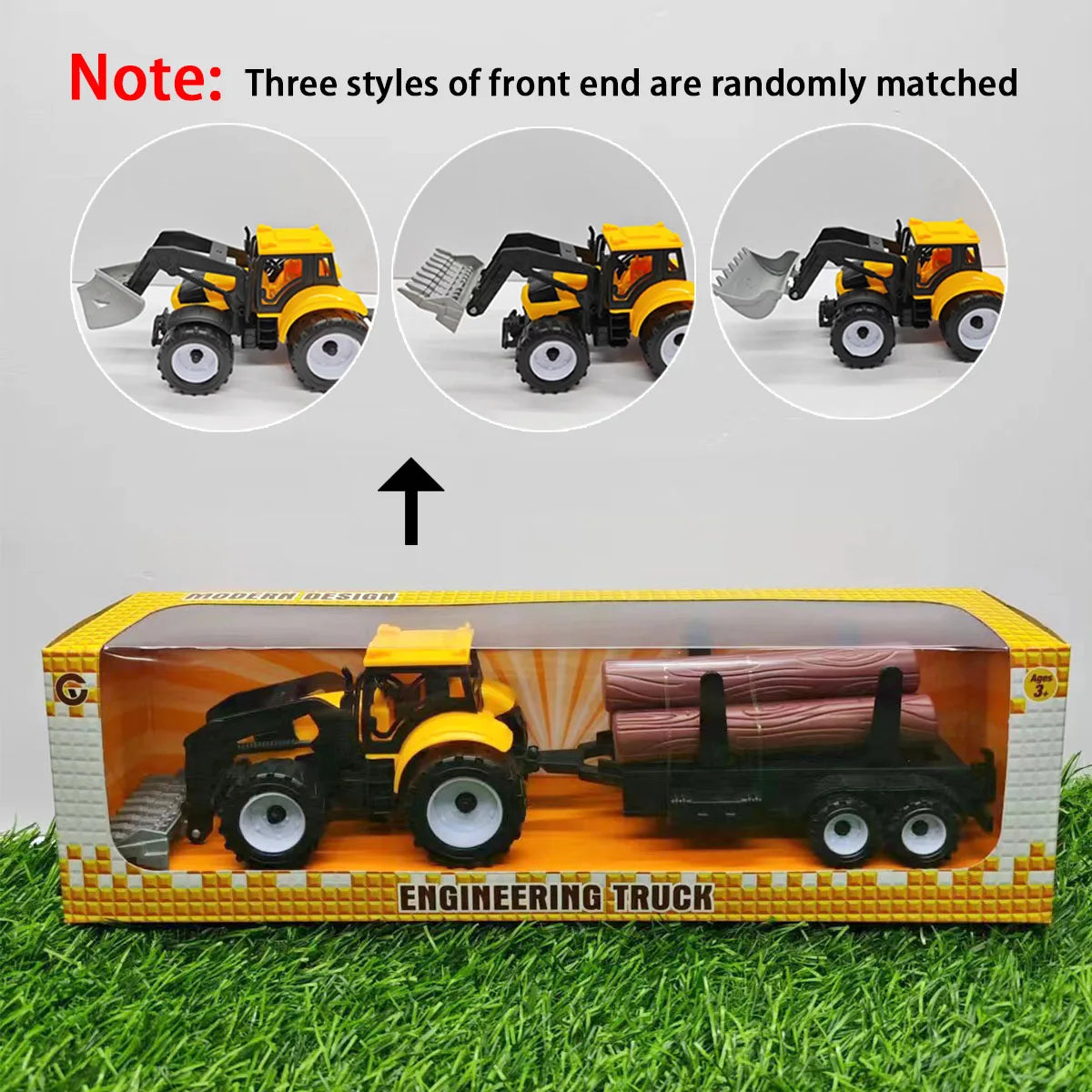 Grand véhicule d'ingénierie pour enfants, tracteur jouet, fonction d'inertie, tracteur avec fermier betta, voiture en bois, réservoir d'huile, voiture en boîte, cadeau pour garçon