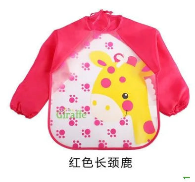 Bavoirs imperméables à manches longues pour bébé, mignon, tablier d'alimentation pour enfants, bavoir, peinture de rots, dessin, vêtements doux pour tout-petits, Bandana