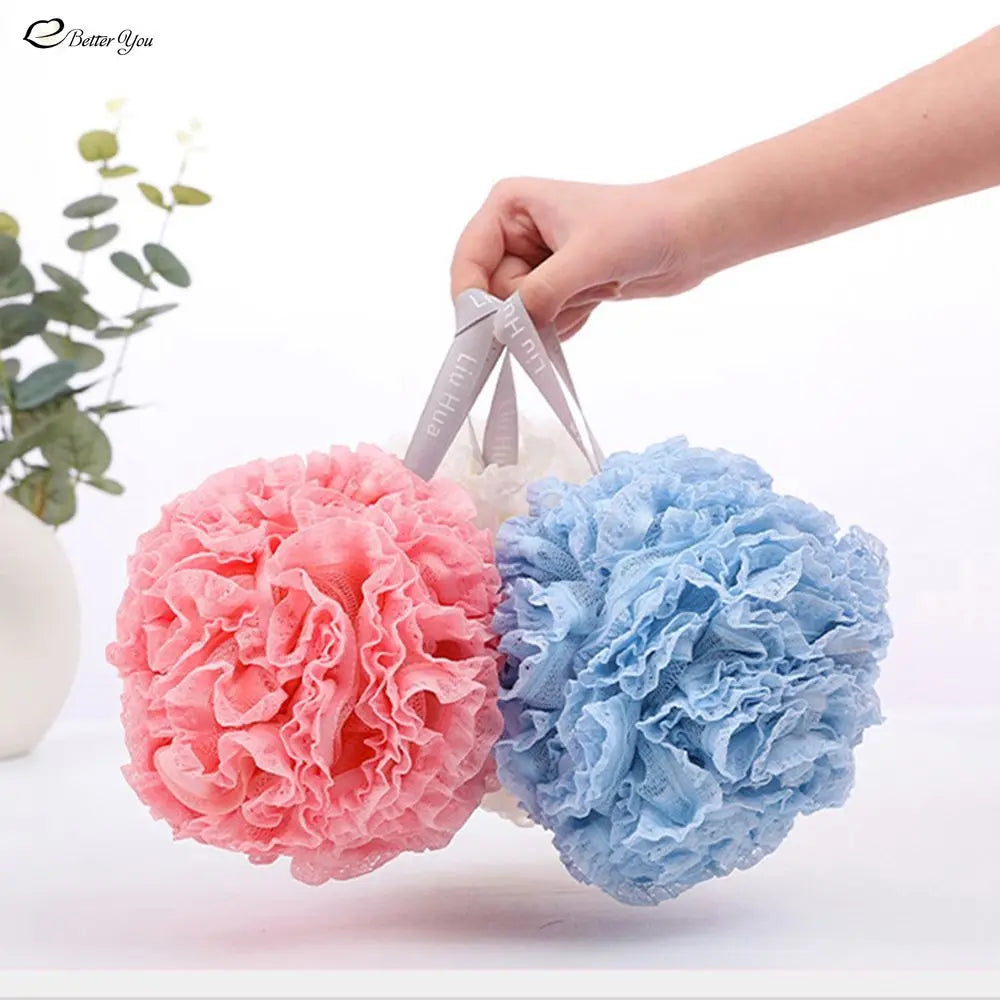 Éponge Loofah pour bain-douche, grande taille, Pouf, épurateur de corps, serviette à frotter, lavage moussant, boule de bain, éponge en maille