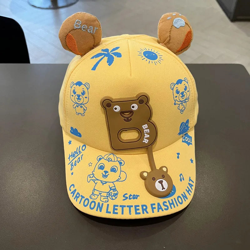 Casquette de Baseball pour bébé, Animal de dessin animé, couleur bonbon, lapin, ours, dinosaure, langue de canard, chapeau d'été réglable en coton pour enfants, chapeaux de soleil