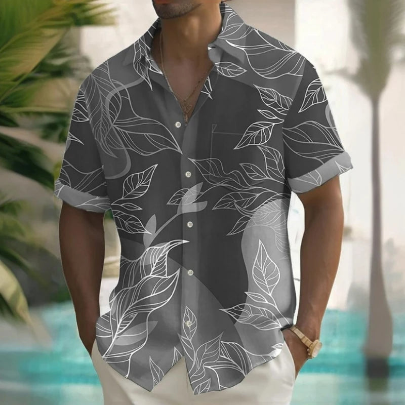 Chemises hawaïennes à imprimé floral 3D pour hommes, chemise d'été, chemises à manches courtes, vêtements décontractés pour hommes, été, 2024
