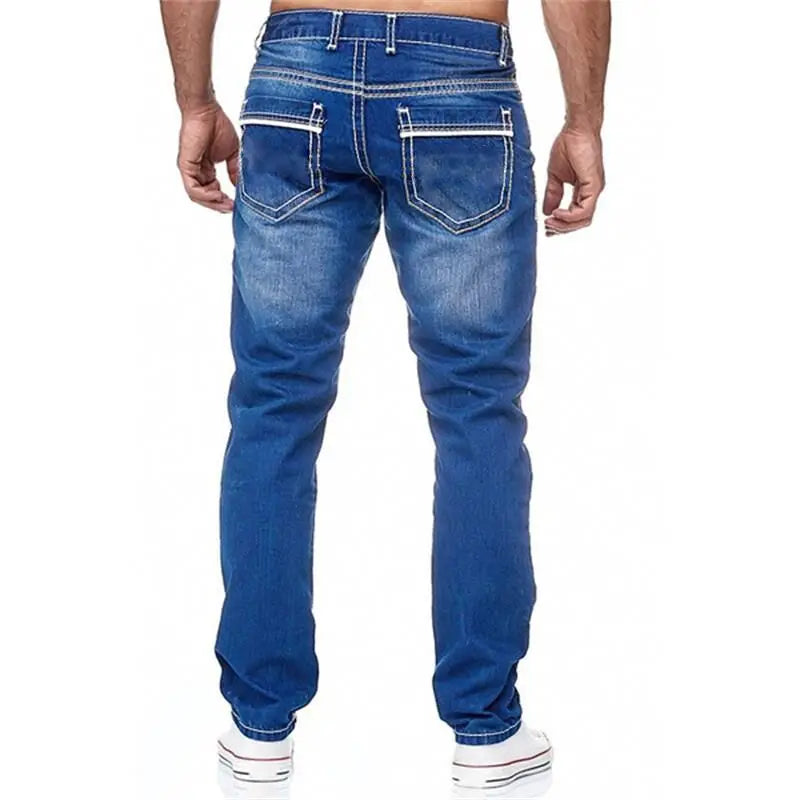 Jean Délavé pour Homme, Vêtement de Loisirs, de Haute Qualité, à la Mode, pour le Printemps et l'Automne, en Europe et aux États-Unis