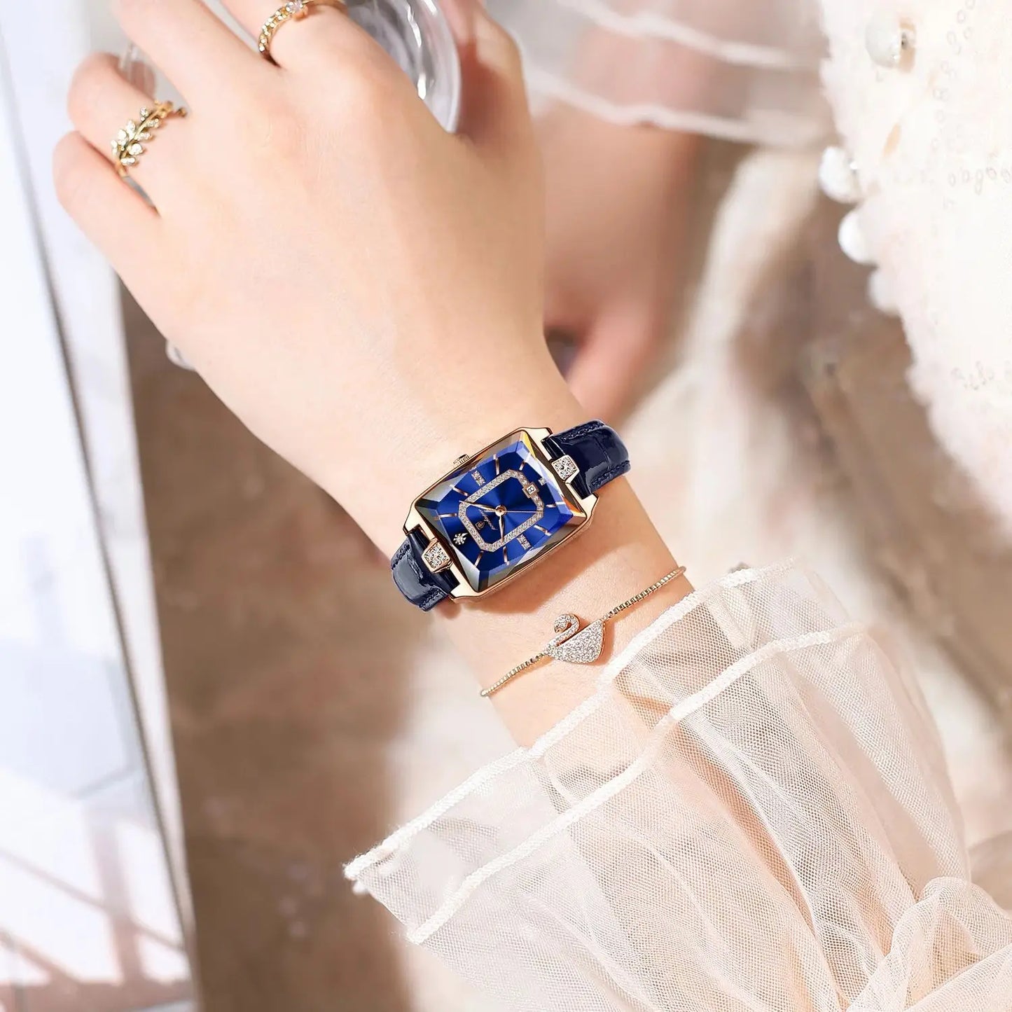 POEDAGAR classique luxe femmes montres étanche en cuir Date mode femme montre élégante de haute qualité Quartz femmes montre-bracelet