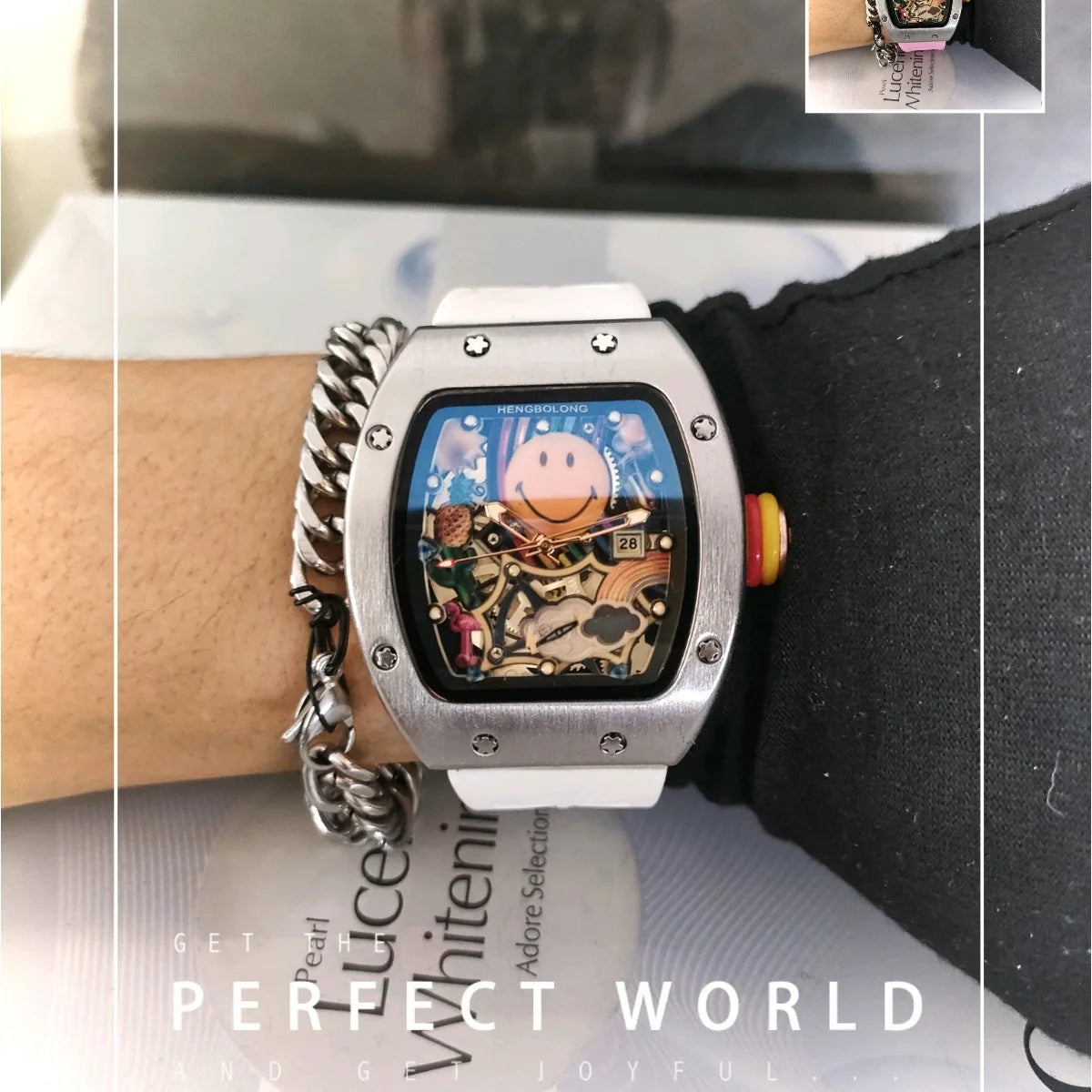 Nouvelle mode d'affaires en Relief tridimensionnel lumineux Cool Quartz hommes montres personnalité montre de luxe horloge AAA hommes montre