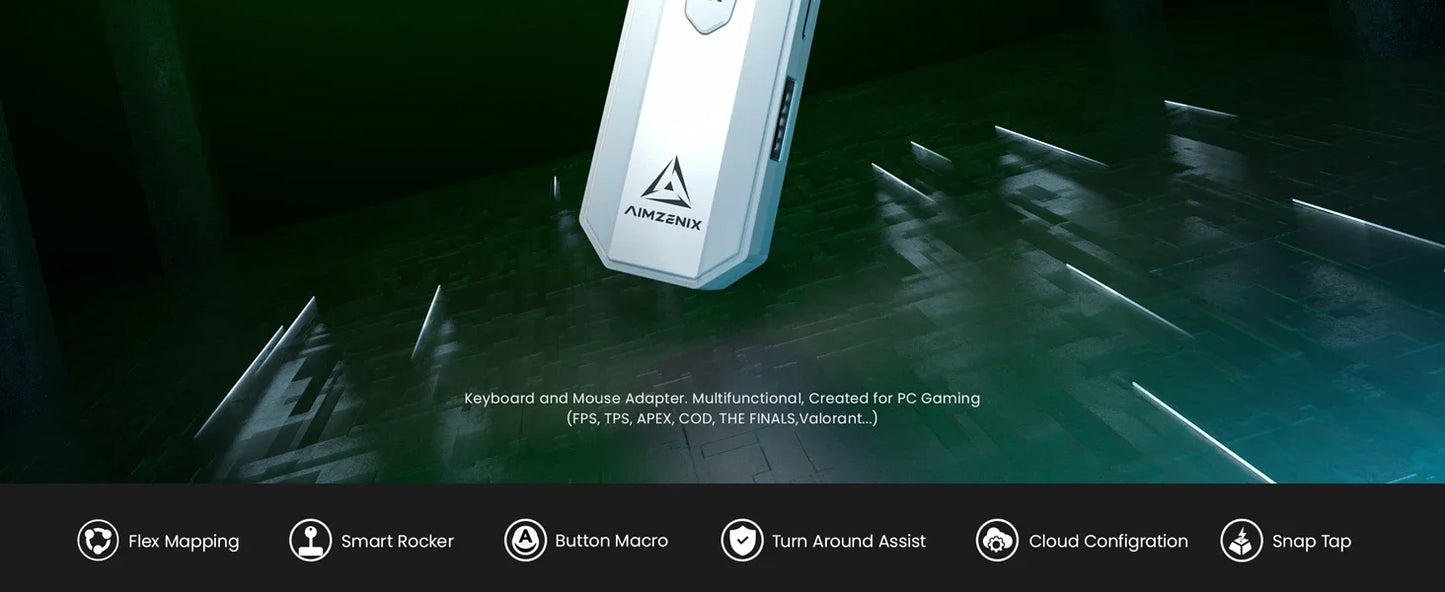 AIMZENIX AX200PRO Keyboard and Mouse Adapter, High Performance Converter | Compatible with Popular FPS Games | PC and NS Platforms