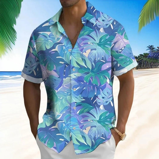 Chemises hawaïennes à imprimé floral 3D pour hommes, chemise d'été, chemises à manches courtes, vêtements décontractés pour hommes, été, 2024