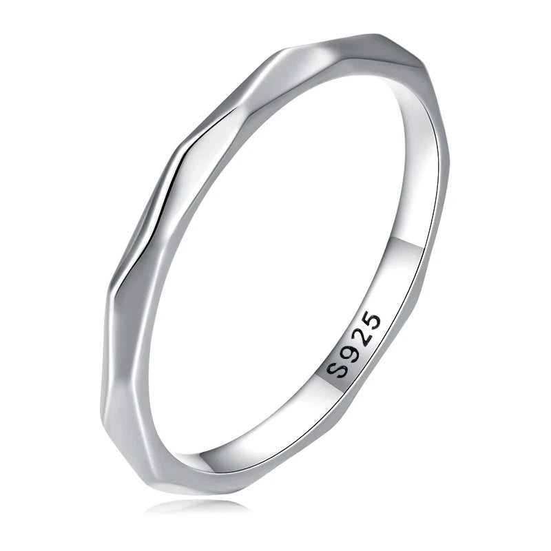 WOSTU-Bague empilable en argent regardé 100% pour femme, bijoux à la mode, cadeau original, souhait scintillant, chaud, 925, XCH7649