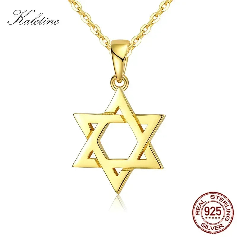 Collier en argent Sterling 925 pour hommes et femmes, étoile de David juive Magen, israël, Judaica, bijoux hébraïques, pendentifs Hanukkah, couleur or