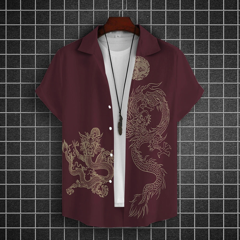 Chemises à manches courtes pour hommes, vêtements graphiques Y-Dragon, chemises 3D, streetwear décontracté, mode, été, déclin, chemisier masculin, 2024