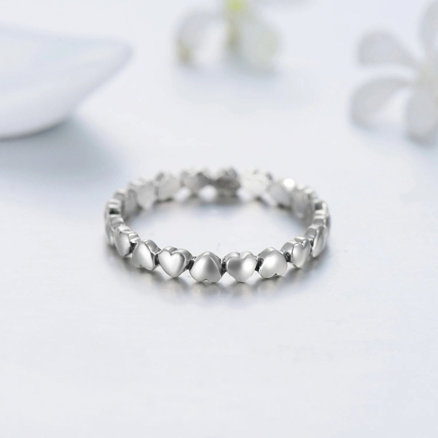 Bague en forme de cœur en argent Sterling 100%, authentique, 925, bijoux d'amour éternel, cadeau de saint valentin, tendance