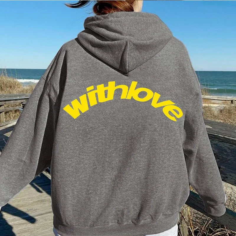 2025 Sweat à capuche imprimé pour hommes et femmes, simple et polyvalent, transfrontalier européen et américain, marque tendance ample rétro américaine