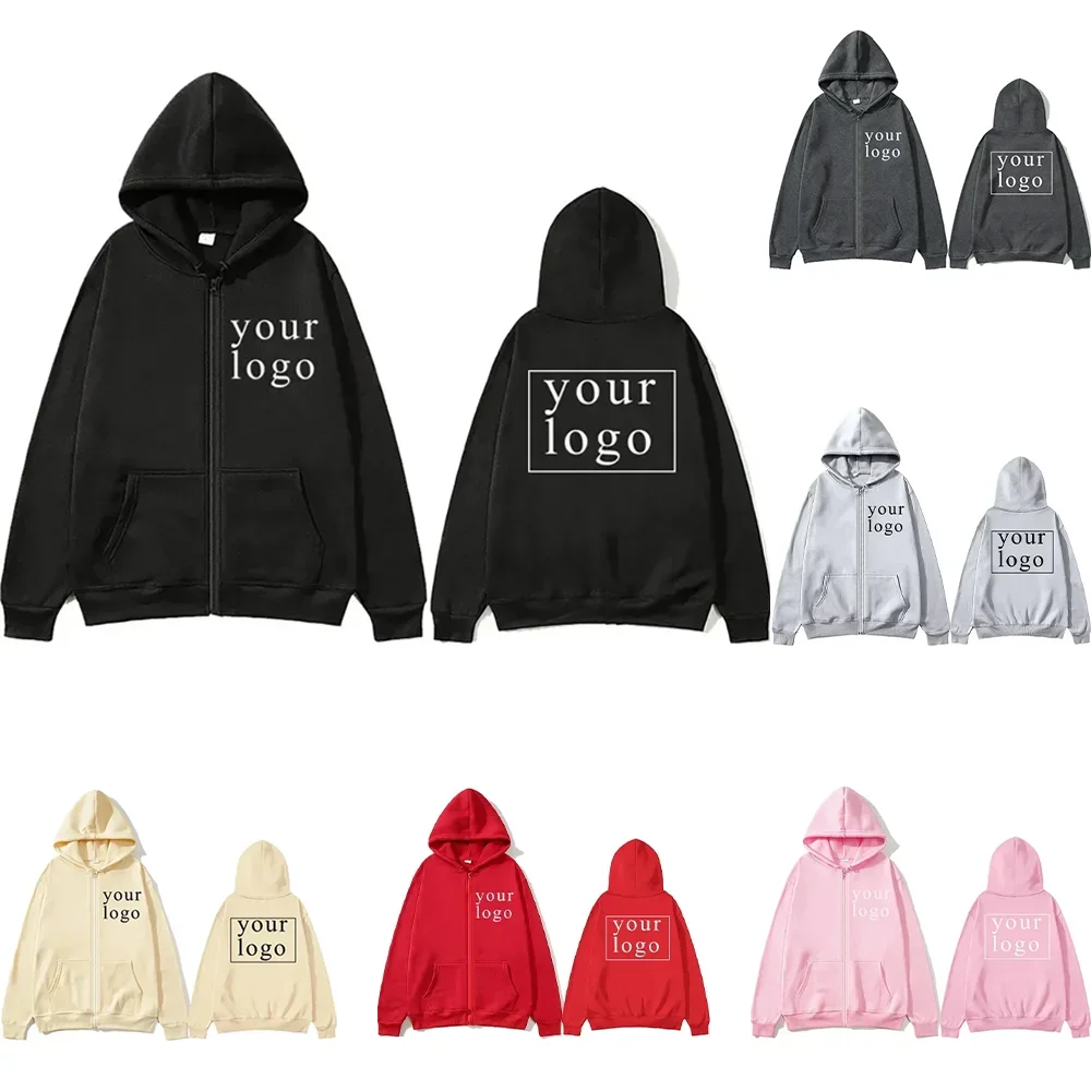Cardigan à fermeture éclair DIY pour hommes et femmes, nouvelle mode 2025, votre propre design, logo/image de marque, personnalisation personnalisée à tout moment,