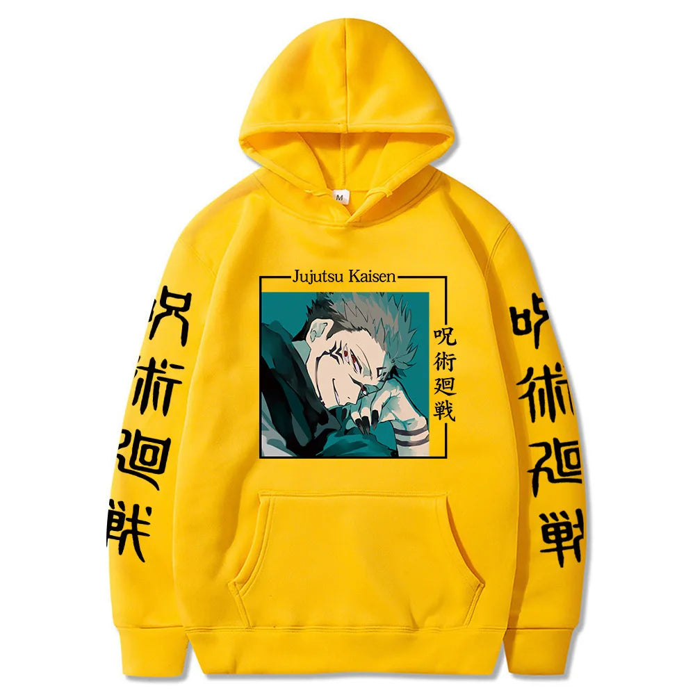 Jujutsu Kaisen Anime vêtements Satoru Gojo imprimer à capuche hommes sweat à capuche pour femme répandu Streetwear Harajuku Manga unisexe sweat