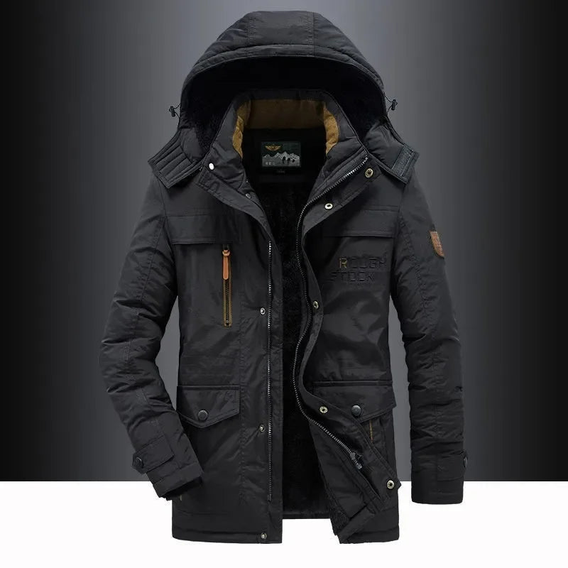 Polaire chaud outillage vestes bonne qualité mâle extérieur manteaux d'hiver taille nouveau hiver hommes Parkas à capuche décontracté coupe-vent Parka