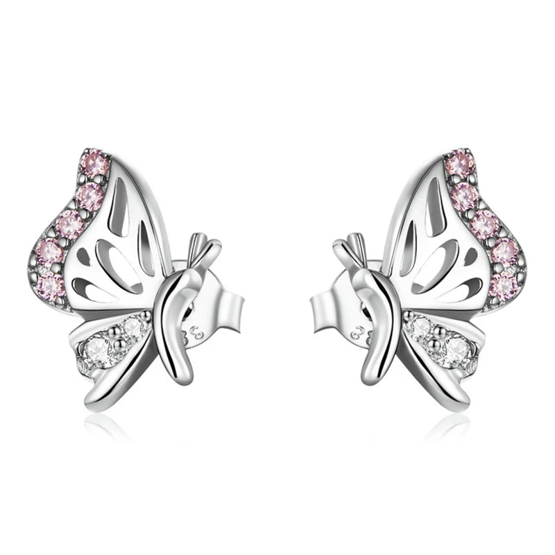 WOSTU boucles d'oreilles cœur fleur 100% argent Sterling 925 perle petites boucles d'oreilles pour femmes mariage fiançailles bijoux cadeaux