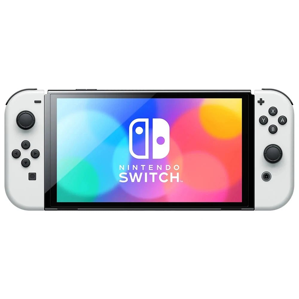 Console de jeu vidéo OLED Nintendo Switch avec Joy Con, écran OLED de 7 pouces, Support TV de table portable, ensemble blanc/bleu rouge de 64 go