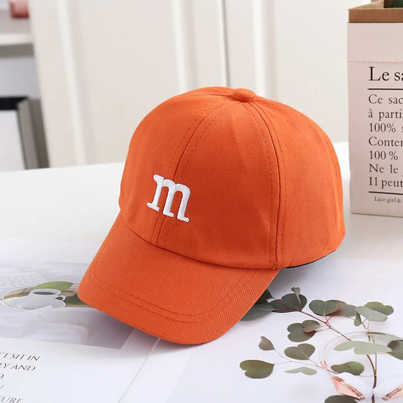 Casquette de baseball brodée lettre M pour enfants, chapeau de soleil pour bébé, casquettes à visière pour tout-petits, printemps, été, fille, garçon