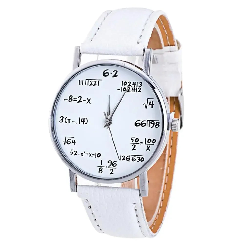 montres mode étudiant mathématiques formule équation montre bracelet en cuir montres à Quartz
