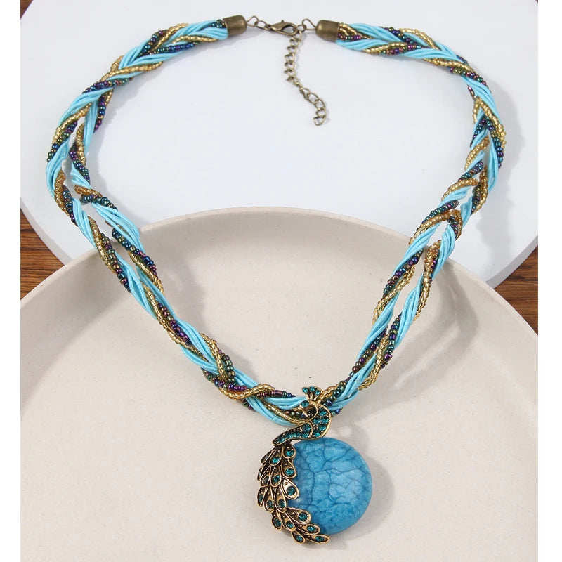 Collier ras du cou ethnique bohémien pour femmes, fait à la main, perles multicouches, bijoux de décoration en cristal