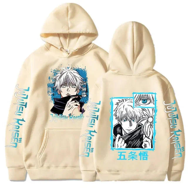 Jujutsu Kaisen Anime vêtements Satoru Gojo imprimer à capuche hommes sweat à capuche pour femme répandu Streetwear Harajuku Manga unisexe sweat