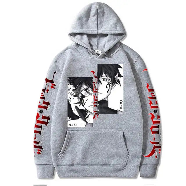 Sweat-shirt à capuche avec emblème de l'escouade de taureaux noirs, dessin animé Yami Asta, chevaliers magiques, pour hommes et femmes, décontracté, Harajuku, Streetwear