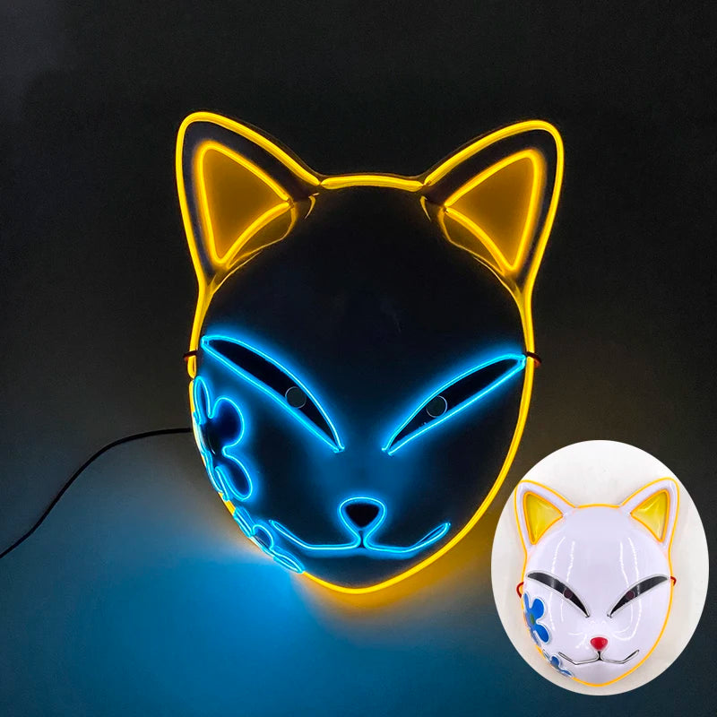 Masque de Purge d'Horreur Brcorporelle à LED, Complet au Néon, pour Cosplay, Fournitures de ixde Bar, Thème du Film d'Halloween