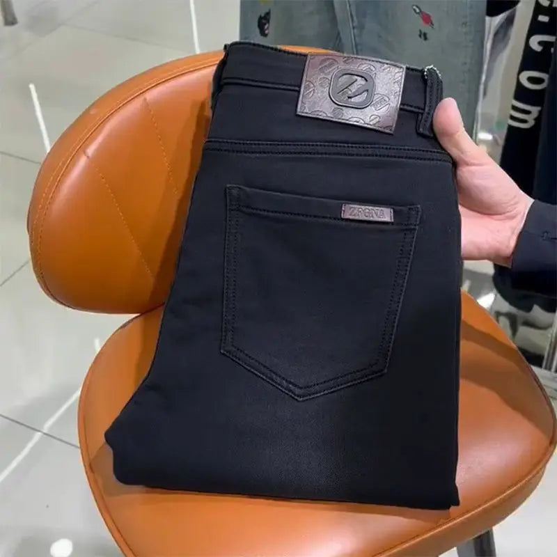 Jeans en denim de style coréen pour hommes, pantalons crayon, streetwear décontracté, gris fumée, petit ami, noir, mince, mode de luxe, vêtements de créateur
