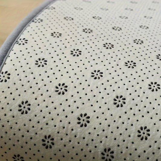 Non-Slip Bath Mat, Thickened Polyester Shower Door Rug, Half-Circle Entryway Foot Mat, Hand-Washable, Low Pile, Machine-Made, 660g/㎡, 1.2cm Thick, Kitchen & Bathroom Decor