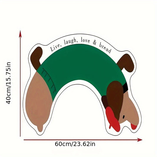 1pc Cute Cartoon U-Shaped Bathroom Rug, Soft Diatom Mud & Rubber Non-Slip Mat, Quick-Dry Polyester Knit Fabric, Machine Made, Hand Wash Only, 1800gsm - Absorbent Toilet Floor Mat