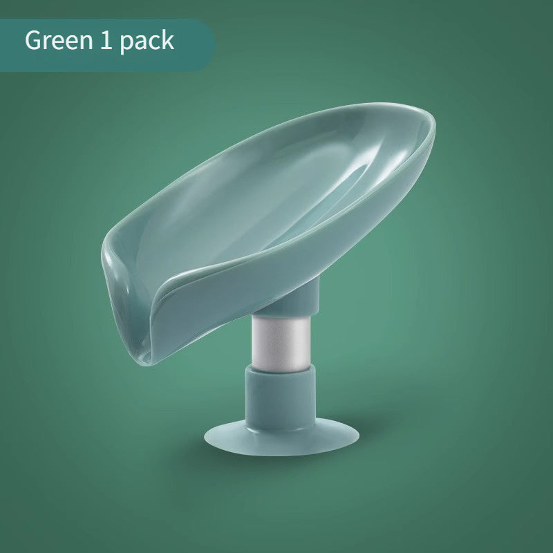 Teal Oval Soap Dish with Suction Cup - Punch-Free, Water-Draining Design for Bathroom Storage, Plastic Material, Glossy Finish, Easy Installation, Soap Organization | Oval Soap Tray | Smooth Surface Design, Soap Holder Bathro