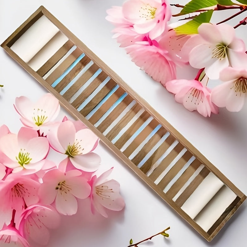 1pc Acacia Wood Bathtub Caddy Tray, Rustic Floating Bath Tub Organizer with Modern Design, Spa and Bathroom Accessory