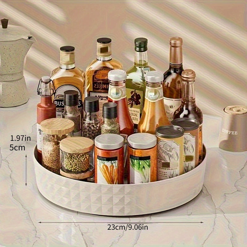 Plateau tournant à 360° - Organisateur de rangement multifonctionnel en plastique pour salle de bain, cuisine et coiffeuse