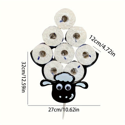 1Pc Animal-Shaped Wall-Mounted Plastic Tissue Holder, Multifunctional Toilet Paper Roll Storage Rack for Bathroom And Living Room Halloween, Christmas Decorations