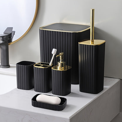 Ensemble de 6 accessoires de salle de bain noirs