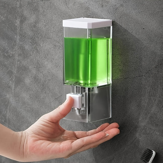 Stylish Wall-Mounted Soap Dispenser - Rust-Resistant Design, Space-Saving with Easy-Pump Head. Suitable for Hand, Shampoo, and Shower Gel - Perfect Modern Bathroom Accessory