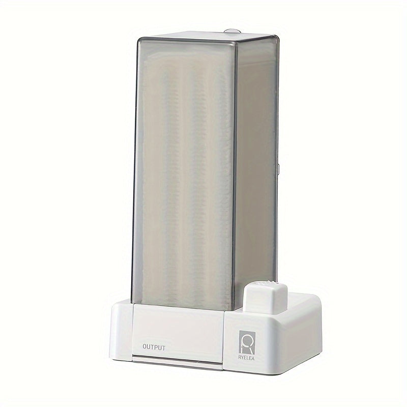 RYELEA 5X6Cm Makeup Remover Pad Organizer Press-To-Dispense Pad Storage Box Dispenser– Waterproof Bathroom Organizer for Vanity And Countertop