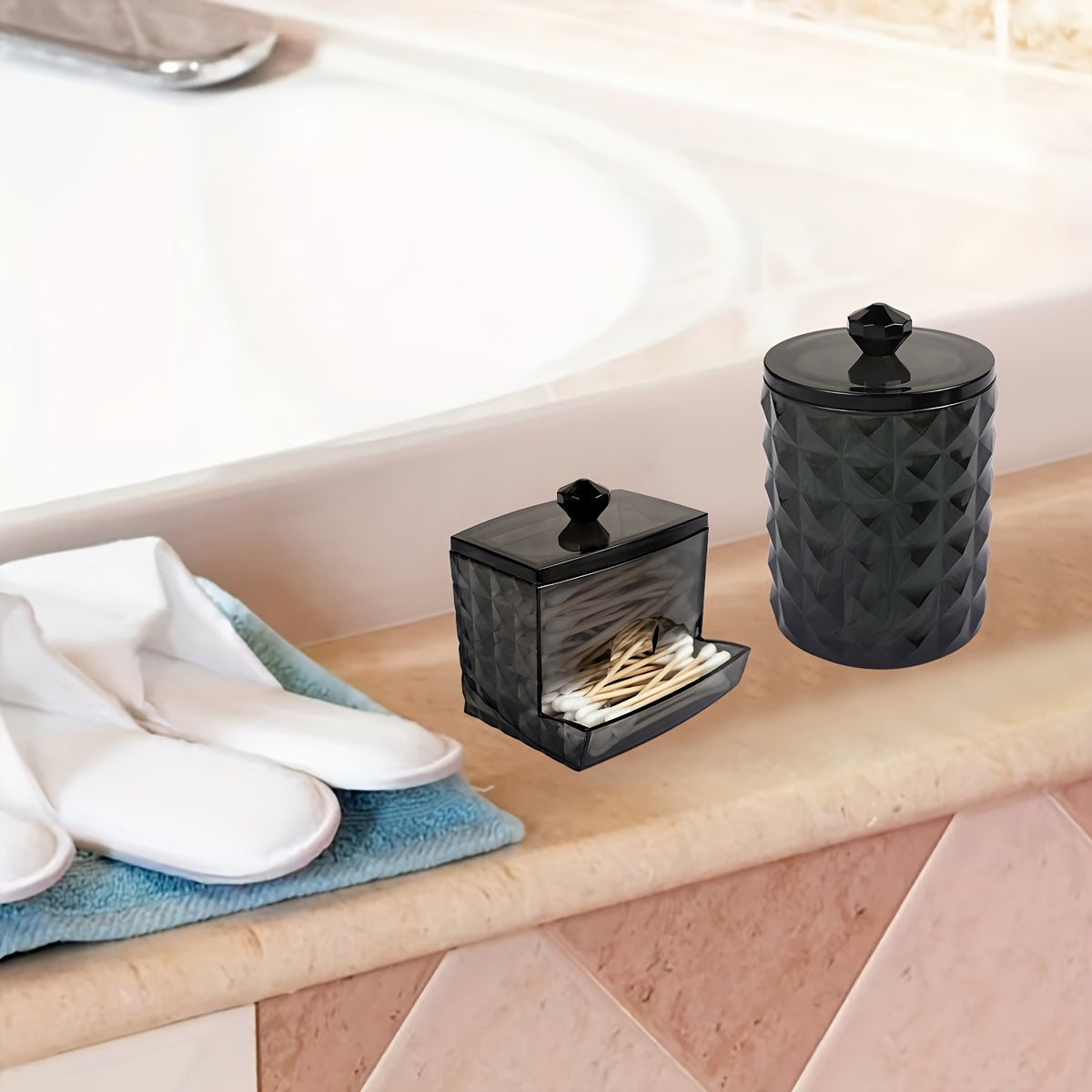 3 Swab Racks, Bathroom Dispenser, Ball Storage Box, Swabs, Round Pads And Floss Picks, Clear Storage Jar with Lid, Home Organization And Storage Supplies, Storage Bins for Home Organization, Baskets, Bins & Containers for Hom