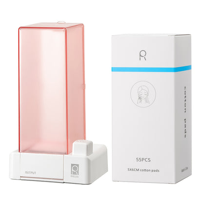 RYELEA 5X6Cm Makeup Remover Pad Organizer Press-To-Dispense Pad Storage Box Dispenser– Waterproof Bathroom Organizer for Vanity And Countertop