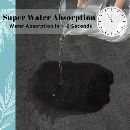 Non-Slip Bath Mat, Thickened Polyester Shower Door Rug, Half-Circle Entryway Foot Mat, Hand-Washable, Low Pile, Machine-Made, 660g/㎡, 1.2cm Thick, Kitchen & Bathroom Decor