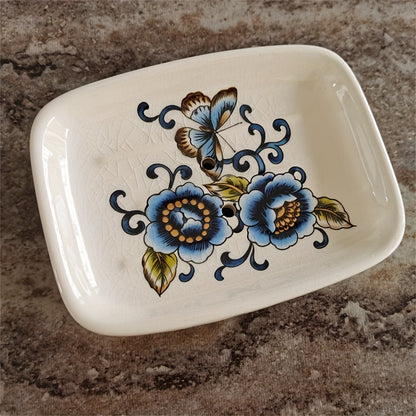 Elegant Ceramic Soap Dish with Drainage - Large, European-Style Bathroom Accessory for Home and Hotel Use