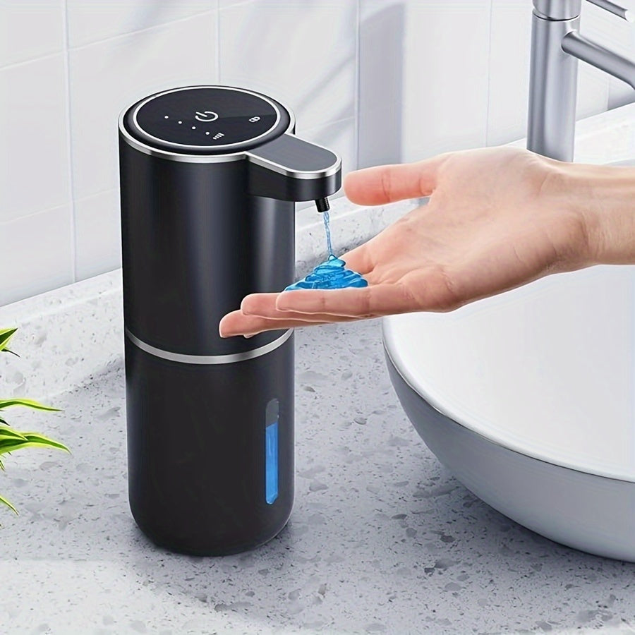 380Ml Automatic Soap Dispenser with Touchless Sensor - Wall-Mounted, Rechargeable Lithium Battery, USB Charging, Modern Black Design for Bathroom And Kitchen, Bathroom Soap Dispenser|Modern Soap Dispenser|Touchless Soap Dispe